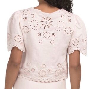 NWT Elie Tahari Black Eyelet Lace Blouse